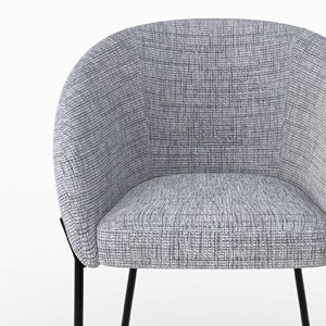 Chaise en tissu gris chiné - andy