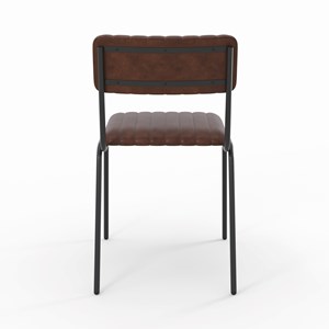 Lot de 2 chaises en cuir de buffle marron - arsène