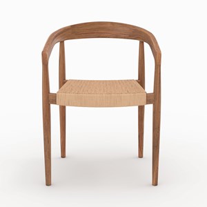 Lot de 2 chaises en bois de teck et corde synthétique - bali