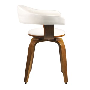 Chaise avec accoudoirs en cuir synthétique blanc - harold