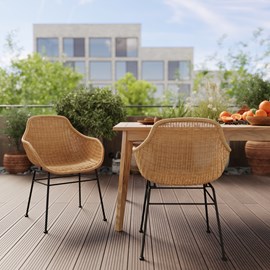 Lot de 2 chaises en résine tressée naturelle - carmela