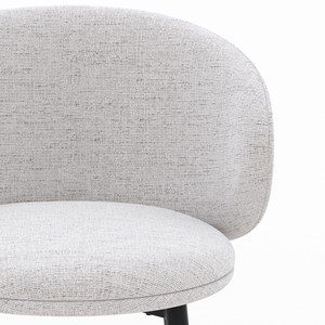 Lot de 2 chaises en tissu gris clair chiné et pieds noirs - cécilia