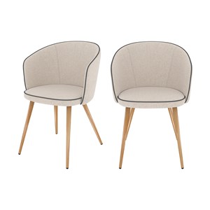 Lot de 2 chaises en tissu beige - chiara