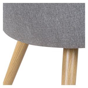 Lot de 2 chaises en tissu gris clair et pieds en métal - chiara