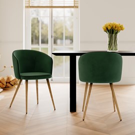 Lot de 2 chaises en velours vert - chiara