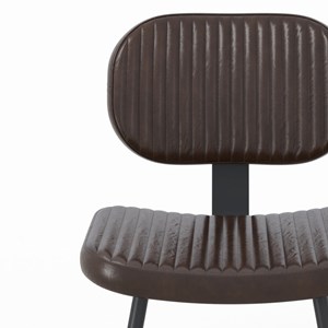 Lot de 2 chaises en cuir marron et pieds en métal noir - clovis