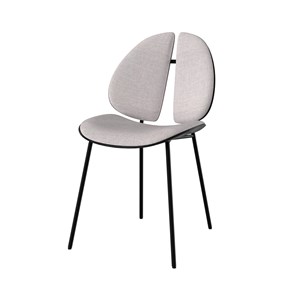 Chaise en tissu gris et bois noir - coccinelle