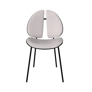 Chaise en tissu gris et bois noir - coccinelle