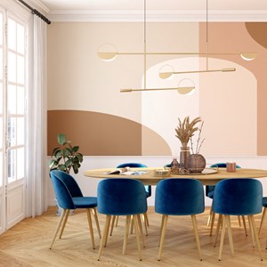 Lot de 2 chaises en velours bleu et pieds en métal - cozy