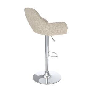 Lot de 2 chaises de bar effet laine bouclette blanc cassé 63-83 cm - adam