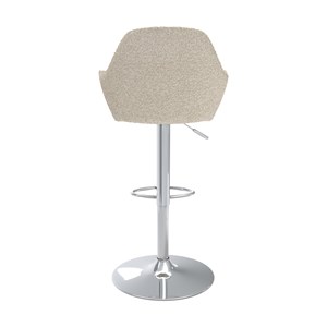 Lot de 2 chaises de bar effet laine bouclette blanc cassé 63-83 cm - adam