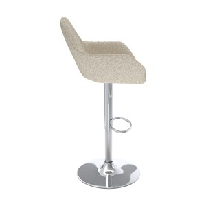 Lot de 2 chaises de bar effet laine bouclette blanc cassé 63-83 cm - adam
