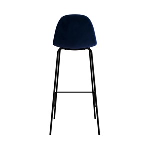 Lot de 2 chaises de bar en velours bleu foncé 75 cm - henrik