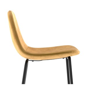 Lot de 2 chaises de bar en velours jaune 75 cm - henrik