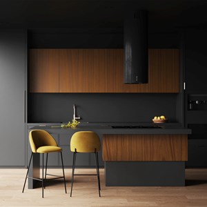 Lot de 2 chaises pour îlot central 66 cm en velours jaune moutarde - karl