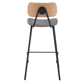 Lot de 2 chaises pour îlot central 65 cm en cuir synthétique gris - madrague