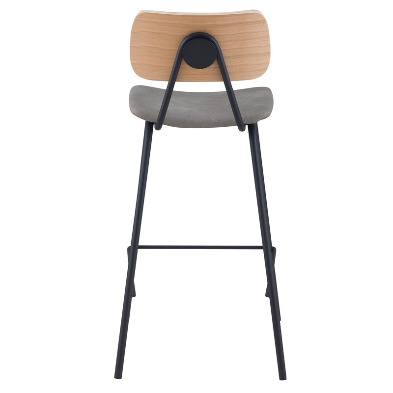 Rendez-vous Déco - Lot de 2 chaises pour îlot central 65 cm en cuir synthétique gris - madrague