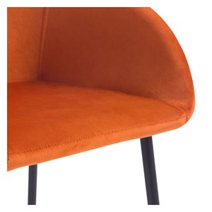 Lot de 2 chaises de bar 75 cm en velours orange - marquise