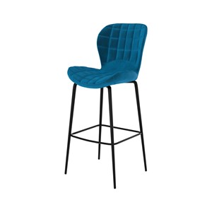 Lot de 2 chaises de bar 75 cm en velours bleu - mazzia