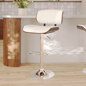 Chaise de bar réglable en pu blanc 65-86 cm - melchior