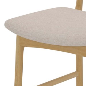 Lot de 2 chaises pour îlot central 66 cm en tissu beige et bois - lana