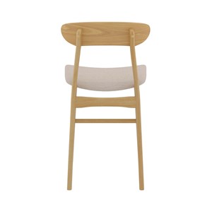 Lot de 2 chaises pour îlot central 66 cm en tissu beige et bois - lana