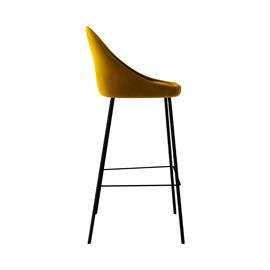 Lot de 2 chaises de bar en velours jaune 75 cm - misty