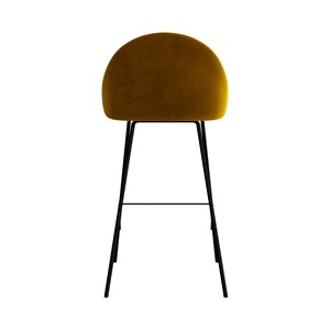 Lot de 2 chaises de bar en velours jaune 75 cm - misty
