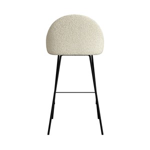 Lot de 2 chaises de bar en tissu bouclette blanche 75 cm - misty