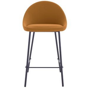 Lot de 2 chaises pour îlot central 65 cm en cuir synthétique cannelle - misty