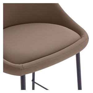Lot de 2 chaises pour îlot central 65 cm en cuir synthétique marron - misty