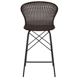 Lot de 2 chaises pour îlot central 63 cm en résine tressée marron - palma