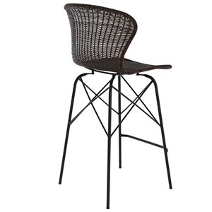 Lot de 2 chaises pour îlot central 63 cm en résine tressée marron - palma