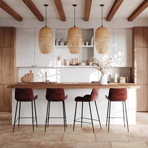 Lot de 2 chaises pour îlot central 65 cm en cuir synthétique marron - pirata