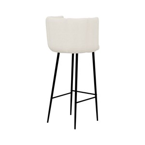 Lot de 2 chaises de bar en tissu bouclé beige 75 cm - rosy