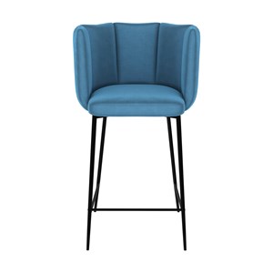 Lot de 2 chaises pour îlot central 67 cm en velours bleu - rosy