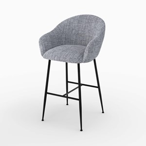 Chaise de bar en tissu gris chiné 76 cm - socky