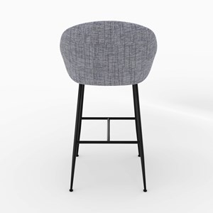 Chaise de bar en tissu gris chiné 76 cm - socky
