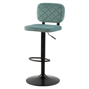 Lot de 2 chaises de bar réglables 60&nbsp;81 cm en velours vert d'eau - viktor