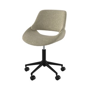Chaise de bureau pivotante et réglable en tissu bouclé beige - dune