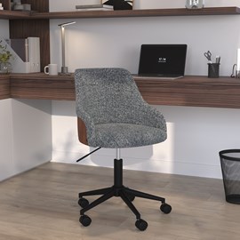 Chaise de bureau pivotante et réglable en tissu gris - ninon