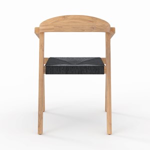 Chaise de jardin en bois de teck recyclé et rotin synthétique - malio