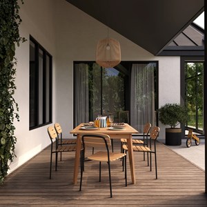 Lot de 2 chaises de jardin en résine synthétique - taya