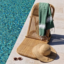 Chaise de plage pliable en rotin naturel - favignana