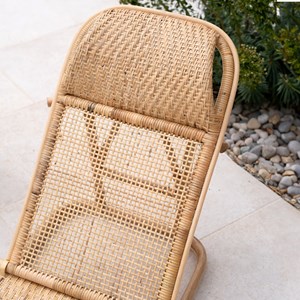 Chaise de plage pliable en rotin naturel - favignana