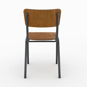 Lot de 2 chaises écolier empilables en bois foncé - clem