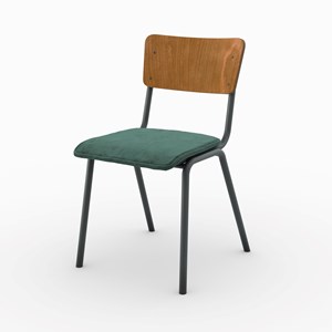 Lot de 2 chaises en bois foncé et velours vert - nico