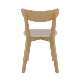 Lot de 2 chaises en tissu beige et bois de frêne - tabata