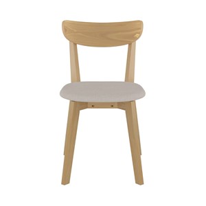 Lot de 2 chaises en tissu beige et bois de frêne - tabata