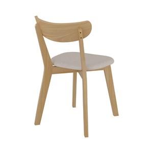 Lot de 2 chaises en tissu beige et bois de frêne - tabata